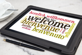 Tablet,With,Welcome,Word,Cloud Tablet,With,Welcome,Word,Cloud